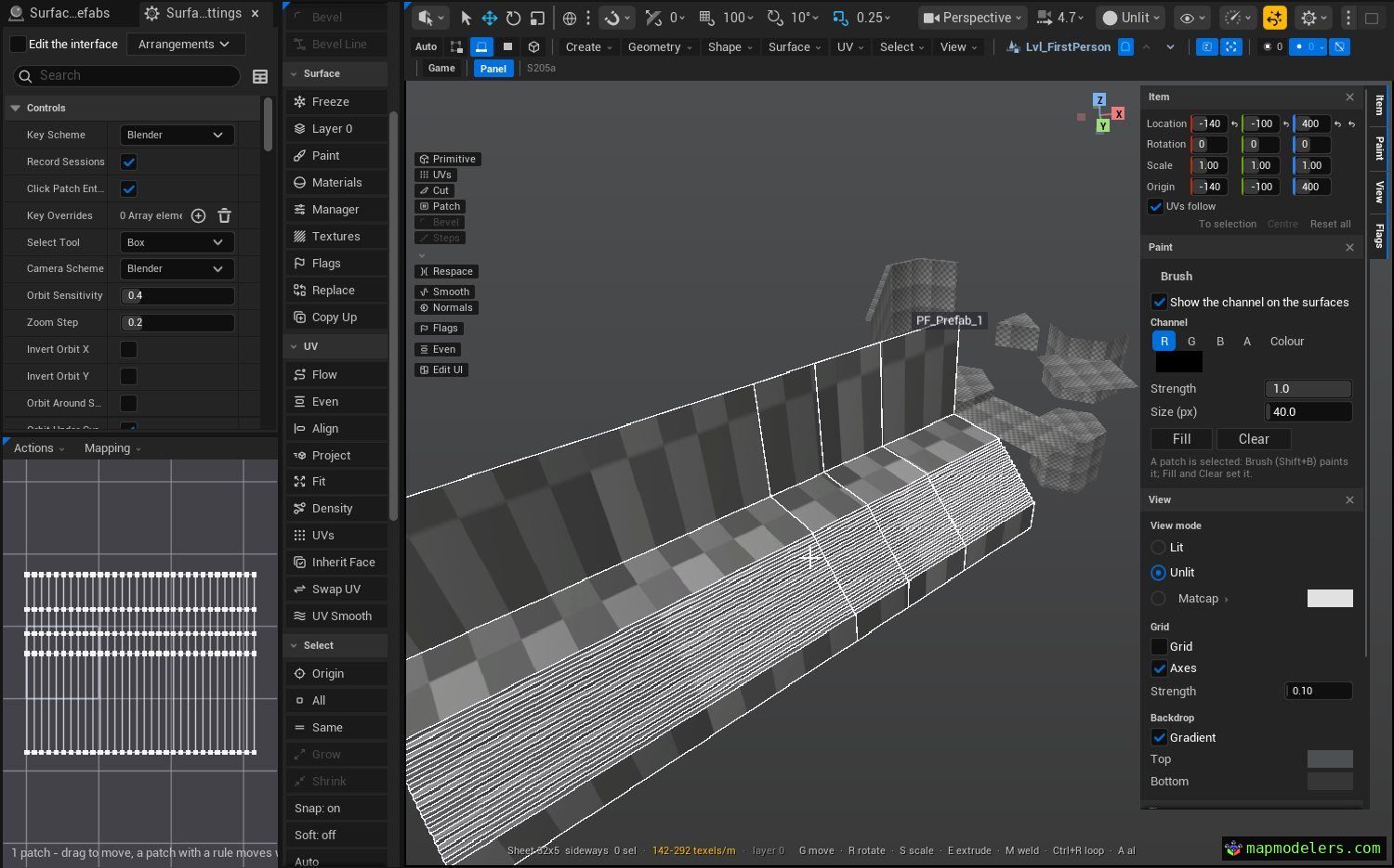 SurfacingPro: checker projections and the tool sidebar